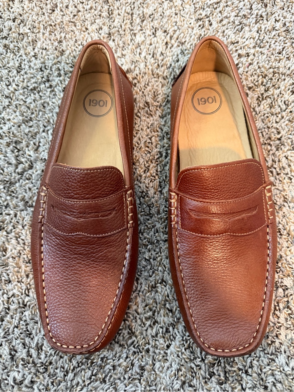 1901 Men’s Brown Leather Driving Loafers